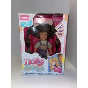 NIB Vintage Playskool Dolly Surprise Farmer Girl Doll 1989